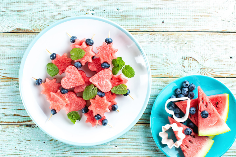 Wassermelone in Stücken als Snack